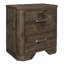 Table de chevet 1 pièce Rustic Brown Finish Brown
