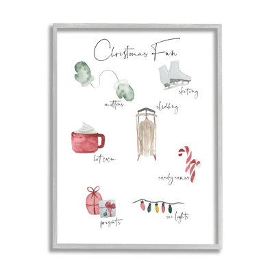 «Christmas Fun Illustrated List List Festive Holiday Traditions» par Lucille Price - impression d'art graphique