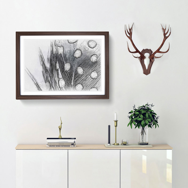 Spotted Feather in Abstract - Framed Print, Walnut Framed, 27cm H x 36cm W x 2cm D