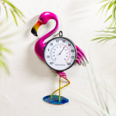 Thermomètre mural extérieur en métal Flamingo, 17 po