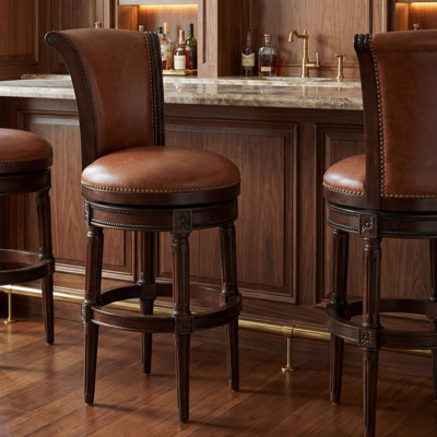 Upholstered Swivel Counter and Bar Stool