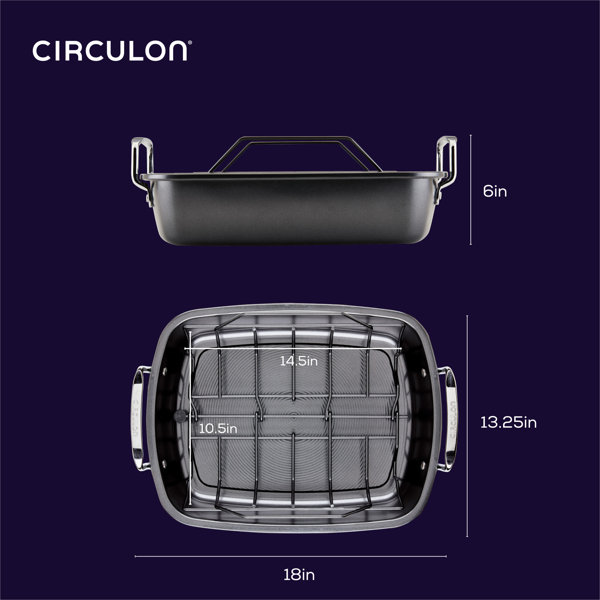 Circulon Premier Professional, Oval Roaster Roasting Pan with Rack