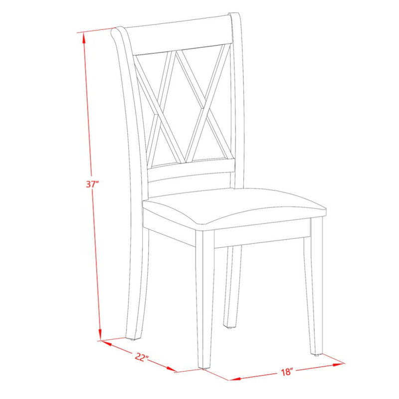 L'ensemble de table de salle à manger 3 pièces comprend 1 table de salle à manger à piédestal et 2 chaises de salle à manger en lin acajou avec double dossier en X - finition acajou
