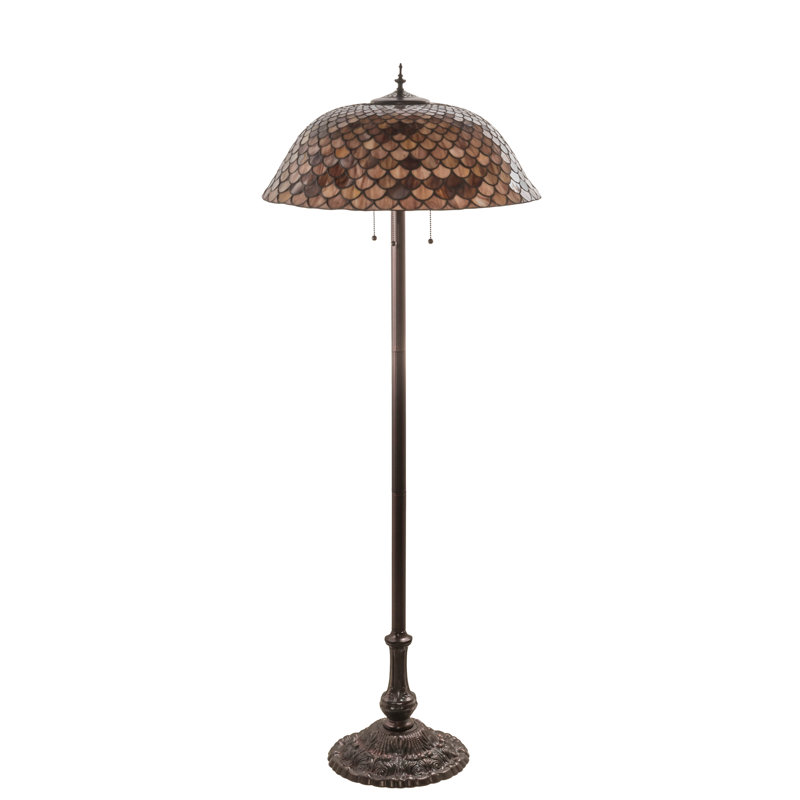 Diane 62'' Mahogany Bronze Traditional Floor Lamp
