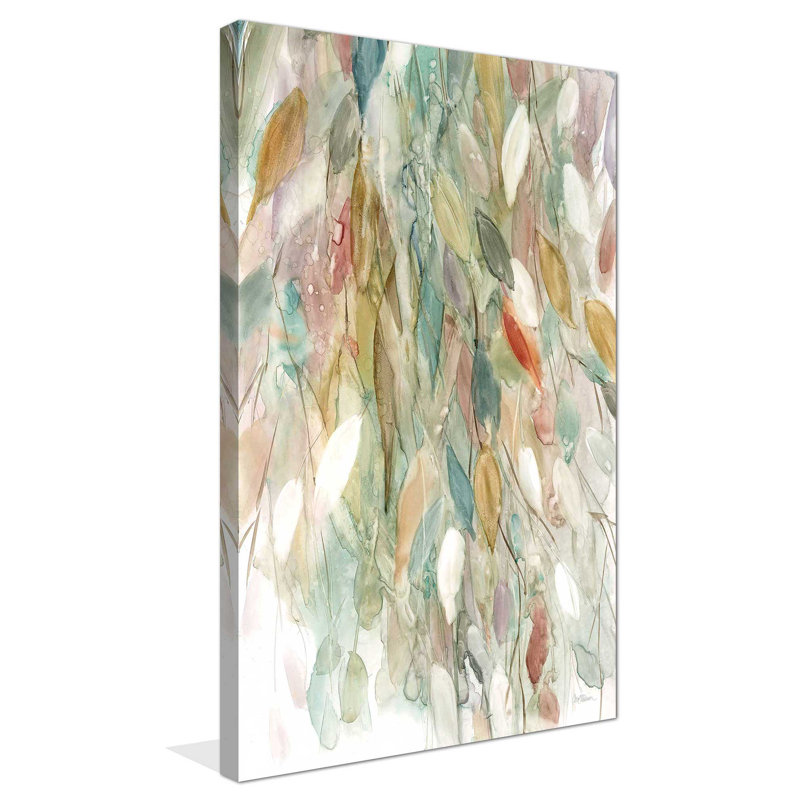 Rainy Cascade I par Carol Robinson - Peinture, L 18 po x H 30 po, Toile tendue