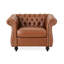 Chaise d'appoint brune avec accents cloutés, inspirée du style éblouissant d'unité centrale, revêtue pour une vie chic