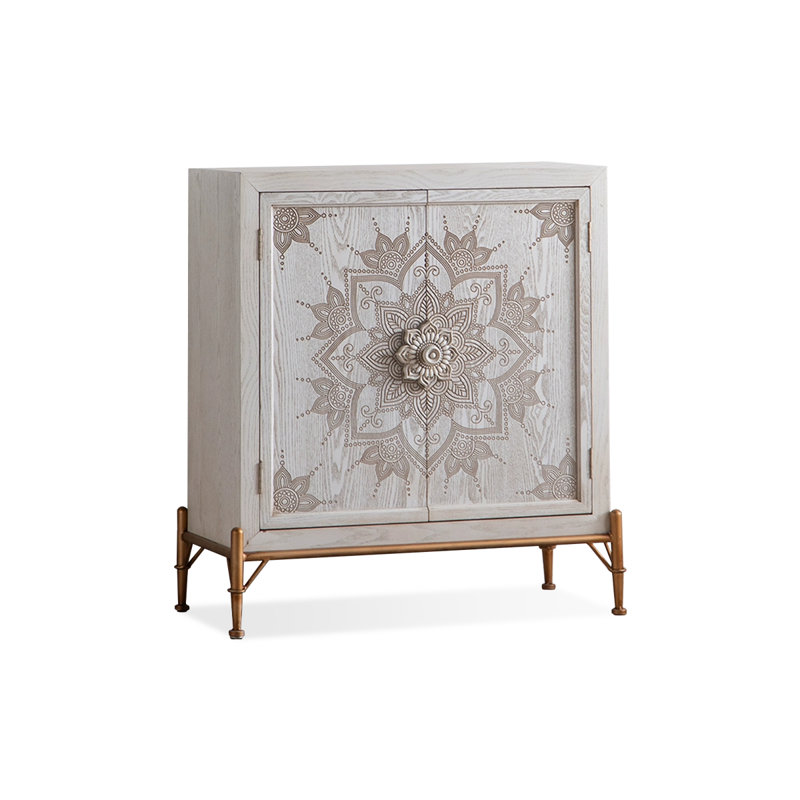 Retro White Solid Wood Sideboard