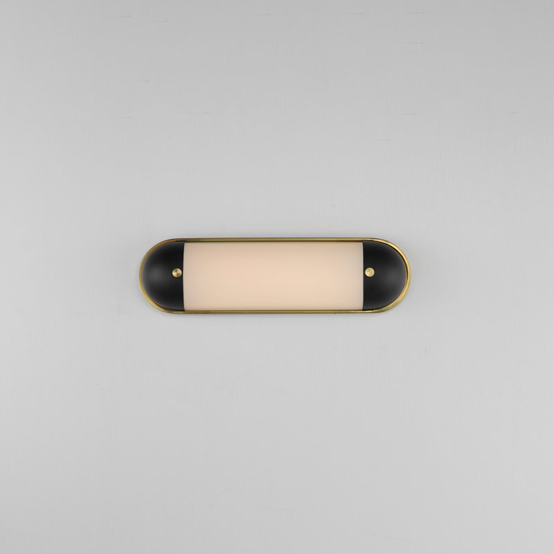 Dimmable LED Bath Bar, Black/Natural Aged Brass