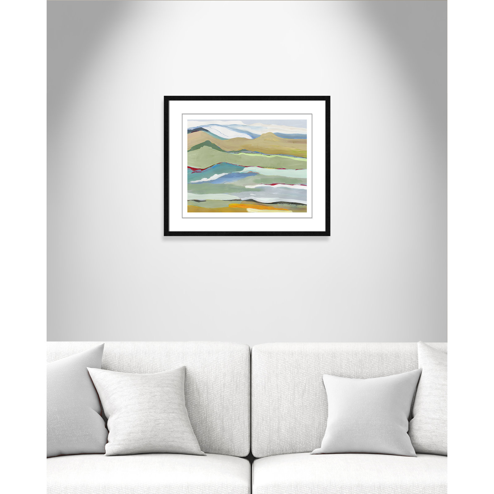 Dee "Goodbye Summer on the Hills" Painting, Black Wood Framed, 21.5" H x 25.5" W x 0.75" D