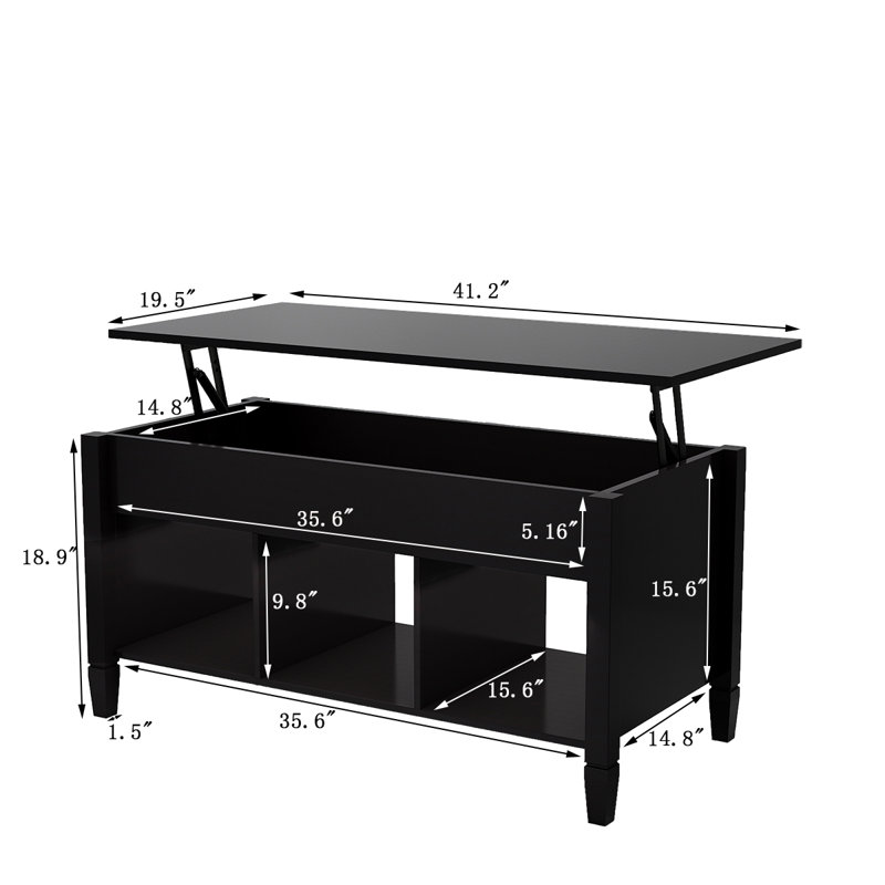 Table basse à plateau relevable