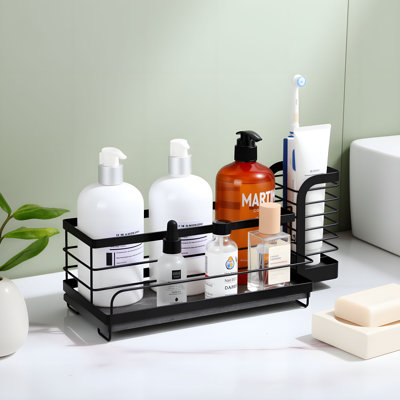 Detachable Bathroom Sink Storage Caddy with Diatomite Drying Mat