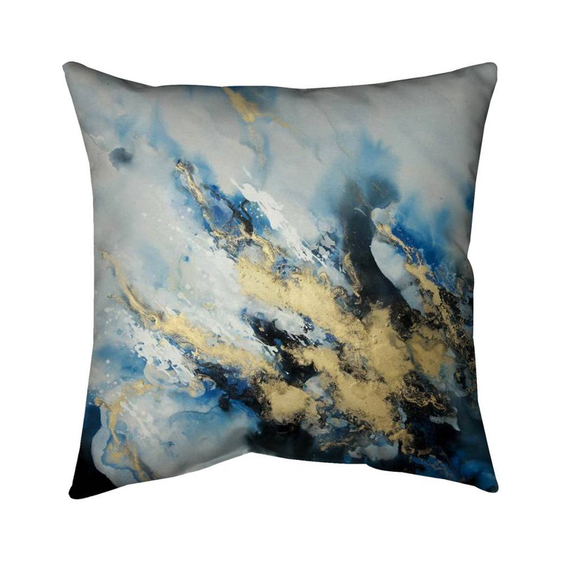 Blue marble - 16"x16" Throw pillow - Poly twill - Print on demand