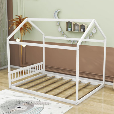 Queen Size Wooden House Bed with Headboard