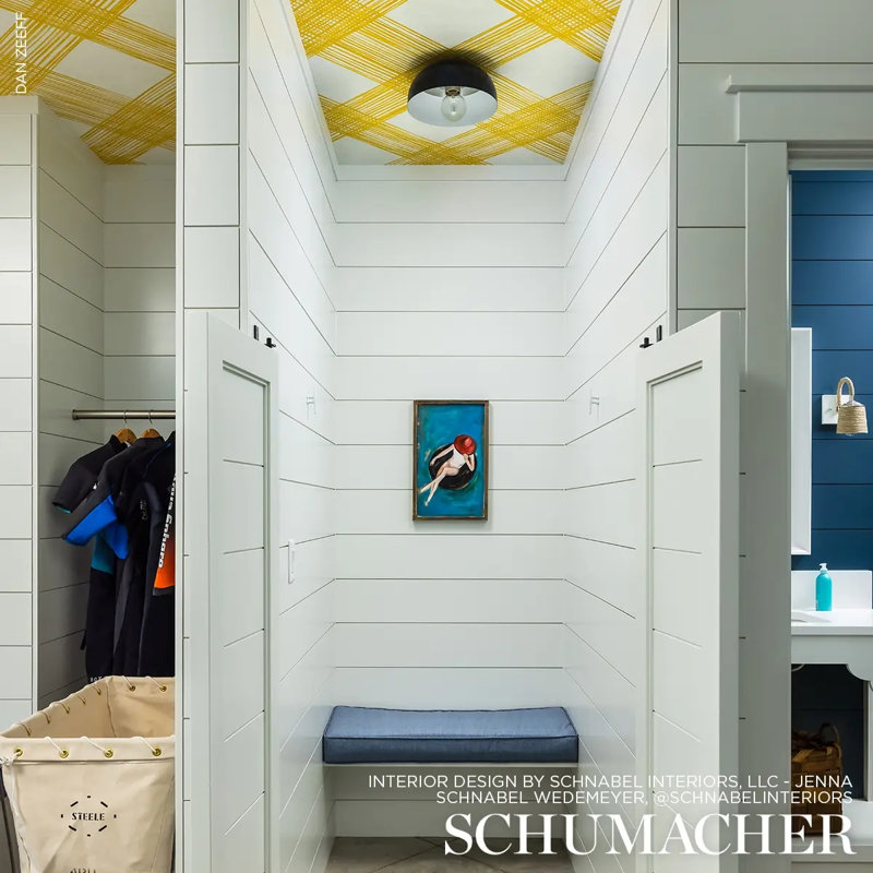 Schumacher x Porter Teleo Traverse Wallpaper, Yellow
