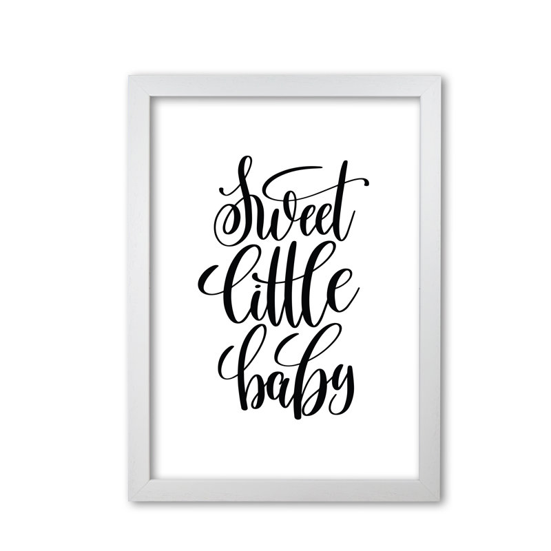 Sweet Little Baby - Print, White Grain Frame, 60 cm H x 42 cm W x 5 cm D