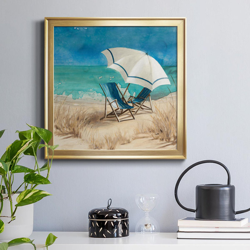 Delray Beach II - Peinture sur toile encadrée, Or, H 26,5 po x l 26,5 po x P 1,5 po