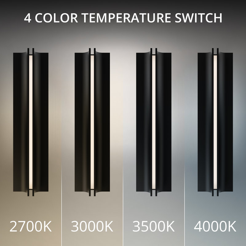 Strait Dimmable 3000K LED Outdoor Wall Light With Color Temperature Switch (2700K/3000K/3500K/4000K)