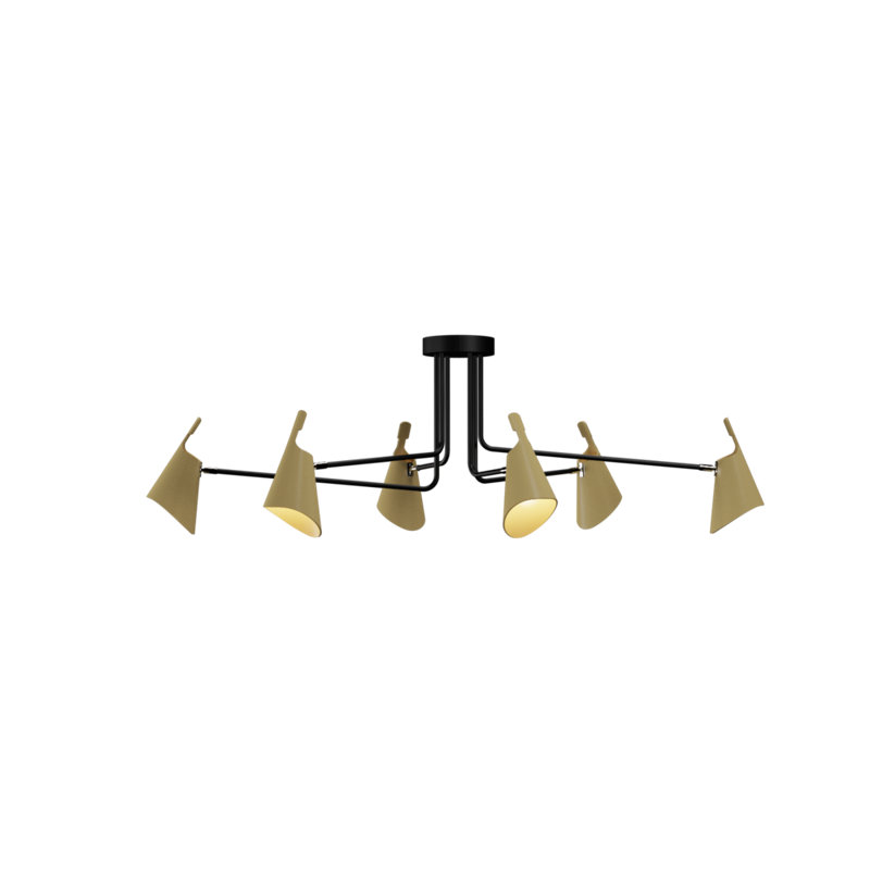 Chandelier, Imbuia, 6, 19.29" H x 60.63" W x 30.91" D