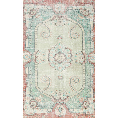 Tapis décoratif gris en laine à motif oriental khat