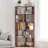 6-tier L-shaped Corner Bookshelf With Anti-tip Device, Dark Red Wooden Bookcase For Living Room & Bedroom-1632812682