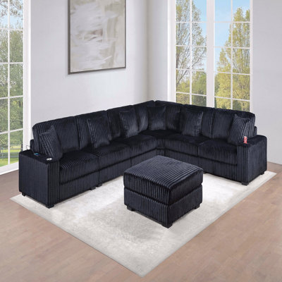 Ensemble de canapé modulaire en L 7 pièces Contemporary Contemporary
