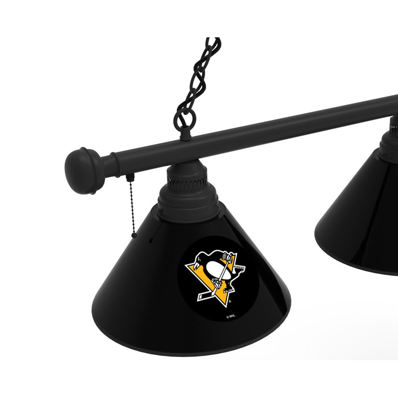3 - Light Pool Table Lights Pendant, Black, Pittsburgh Penguins
