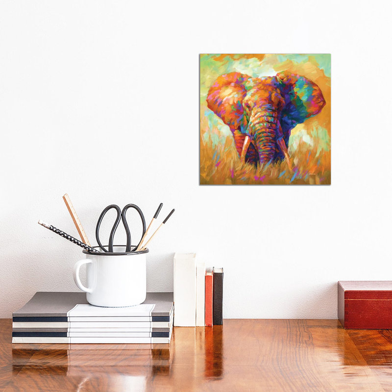 Elephant by Leon Devenice - Wrapped Canvas Print, 30.48 cm H x 30.48 cm W