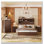 Ensemble de chambre à coucher 4 pièces, base de lit grand en bois avec tête de rangement et station de charge, 2 tables de chevet avec 2 tiroirs, 1 commode avec 5 tiroirs, noyer (ancien SKU HL000102AAD)