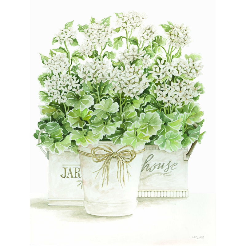 " White Geraniums I ", 32" H x 24" W  