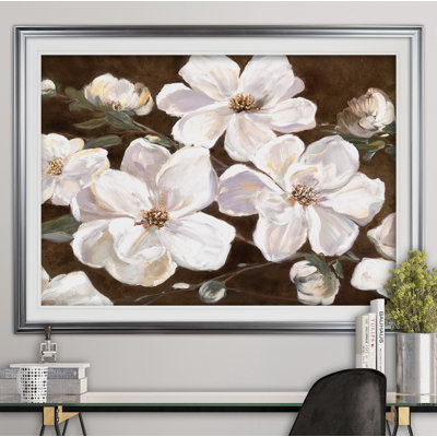 Blanc chocolat en fleurs I - reproduction de cadre photo