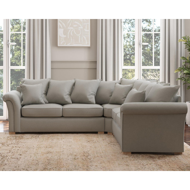 Castleacre Corner with two seats both sides, Scatter Back, Mink Polyester