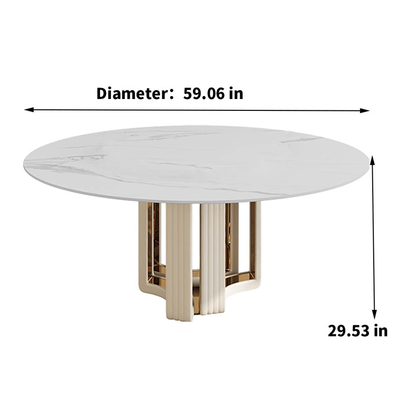 Table de salle à manger Nordic, H 29,53 po x L 59,06 po x l 59,06 po