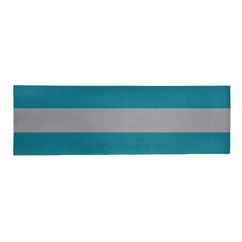 Tapis bleu sarcelle / gris, Tapis de couloir 2 pi 6 po x 8 pi