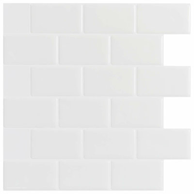 Kumail Plastic Peel and Stick Subway Tile