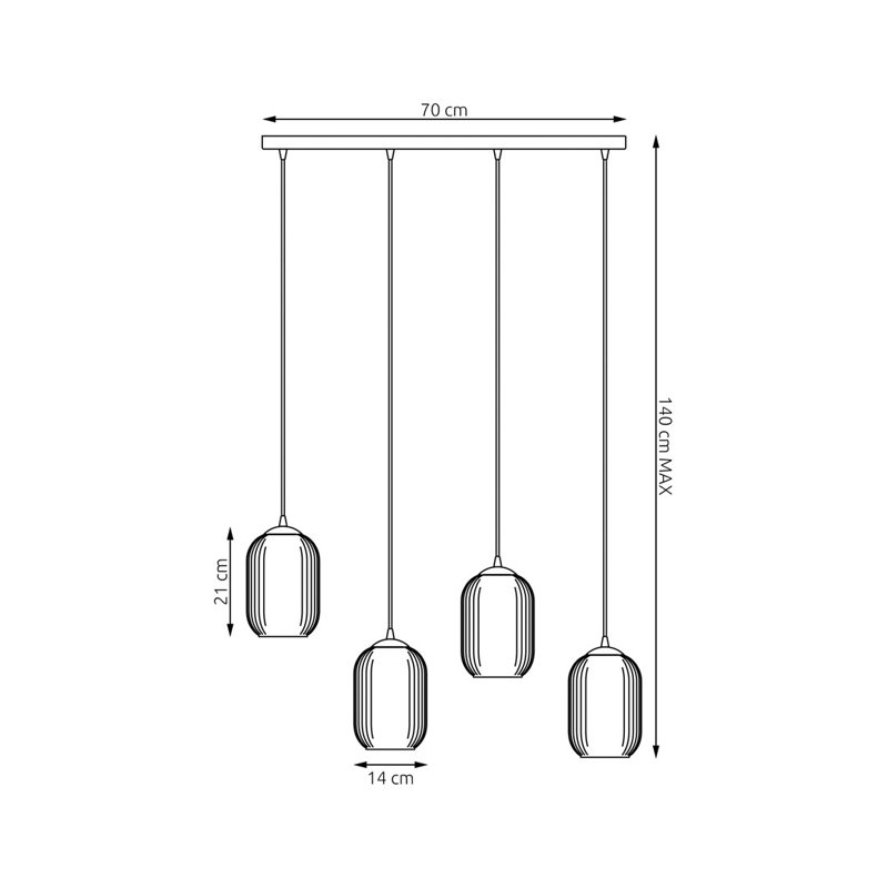Atmanand 4 - Light Matte Black Pendant, Matte Black/Graphite