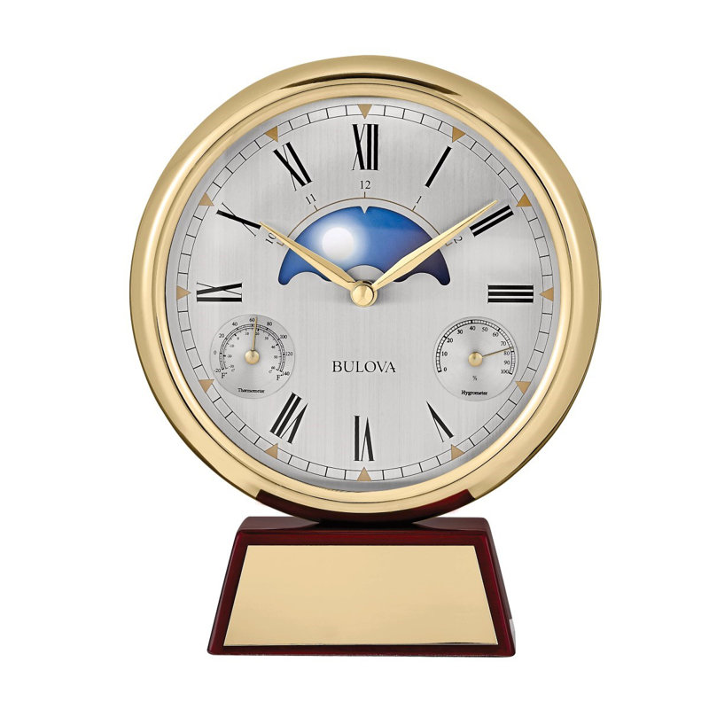 Bulova B1725 Pinnacle Tempature Tabletop Mantel Clock
