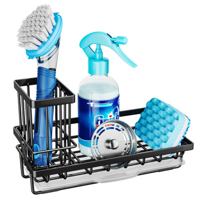 A-Stainless Steel Sink Sponge Holder, Countertop Mount, Space Saving And Durable