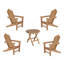 Ensemble de patio extérieur en teck Grade A 5 pièces (4 chaises + 1 table d'appoint)