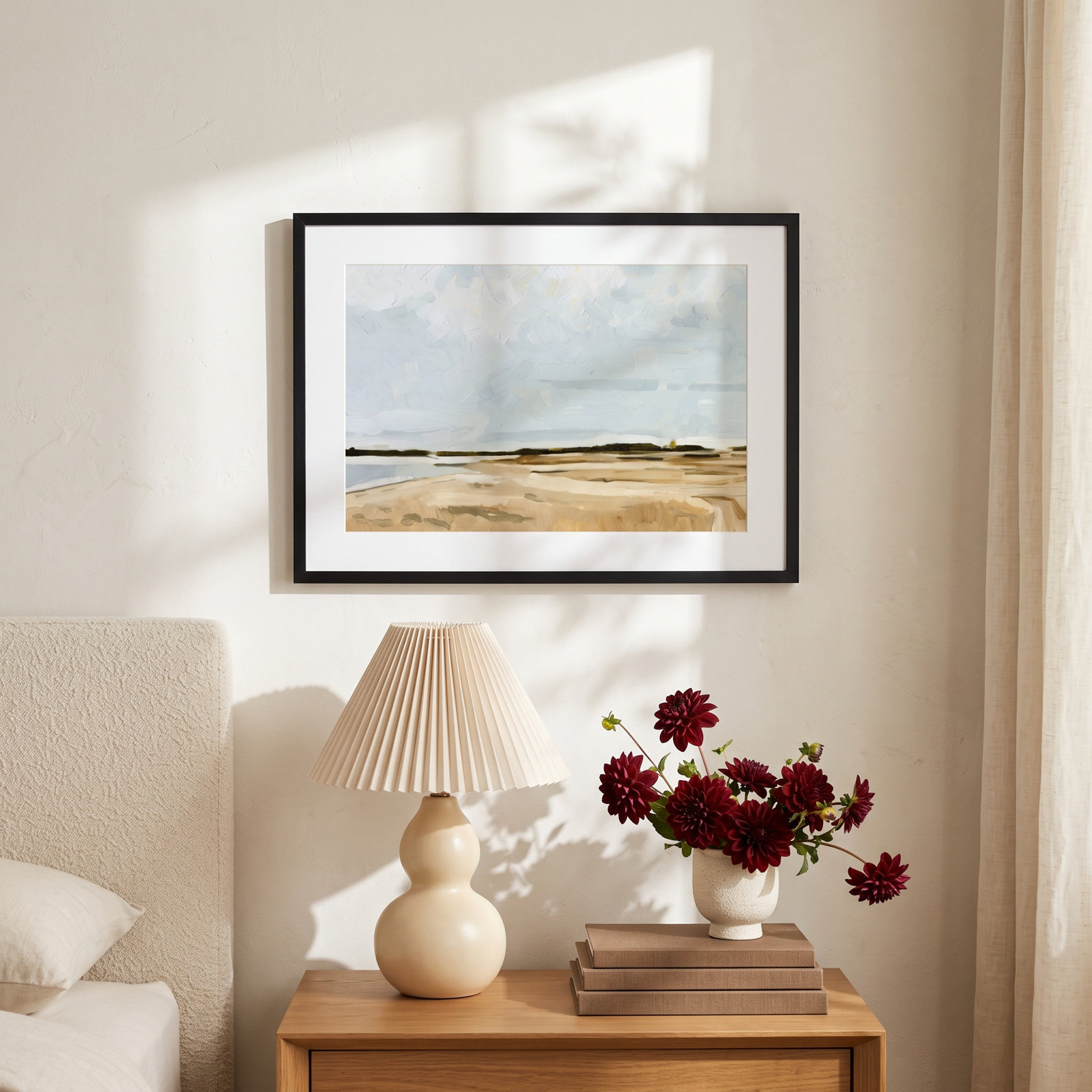 Emma "Quiet Coast I" Print by Emma Caroline, 27" H x 37" W, Gray Framed Paper