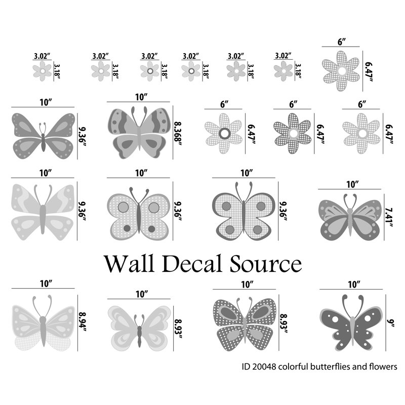 Décalcomanie murale papillon et fleur, Schéma C