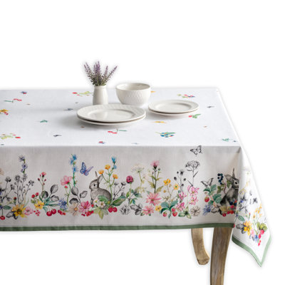 Maison d' Hermine Table Cloth Rectangle Table 100% Cotton 70 x 108 Inches Tablecloth Reusable Decorative for Dining Room Farmhouse Home Valentines Day Decorations Spring Summer - Printemps