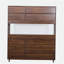 Grande armoire murale de 63 po de largeur, armoire de rangement autoportante avec 4 portes, 4 tiroirs et support à micro-ondes, couleur noyer