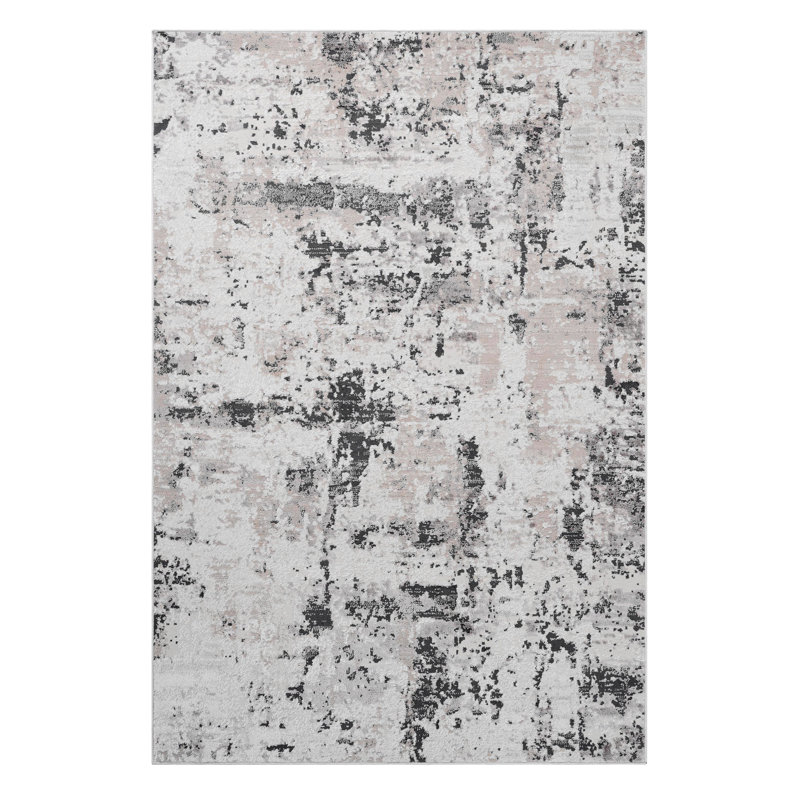 Area Rug, Collection Cream / Brown / Abstract Rug, Rectangle 5'3" x 7'6"