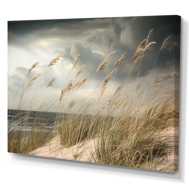 «Coastal Beach Grass Tranquility - Coastal Beach», art mural, H 34 po x l 44 po x P 1,5 po, Toile tendue