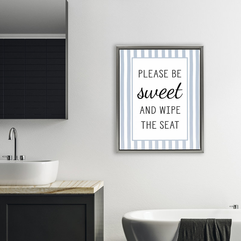 Cadre de siège Be Sweet & Wipe, design par lettré et doublé, Cadre flottant gris lustré, H 31 po x l 25 po