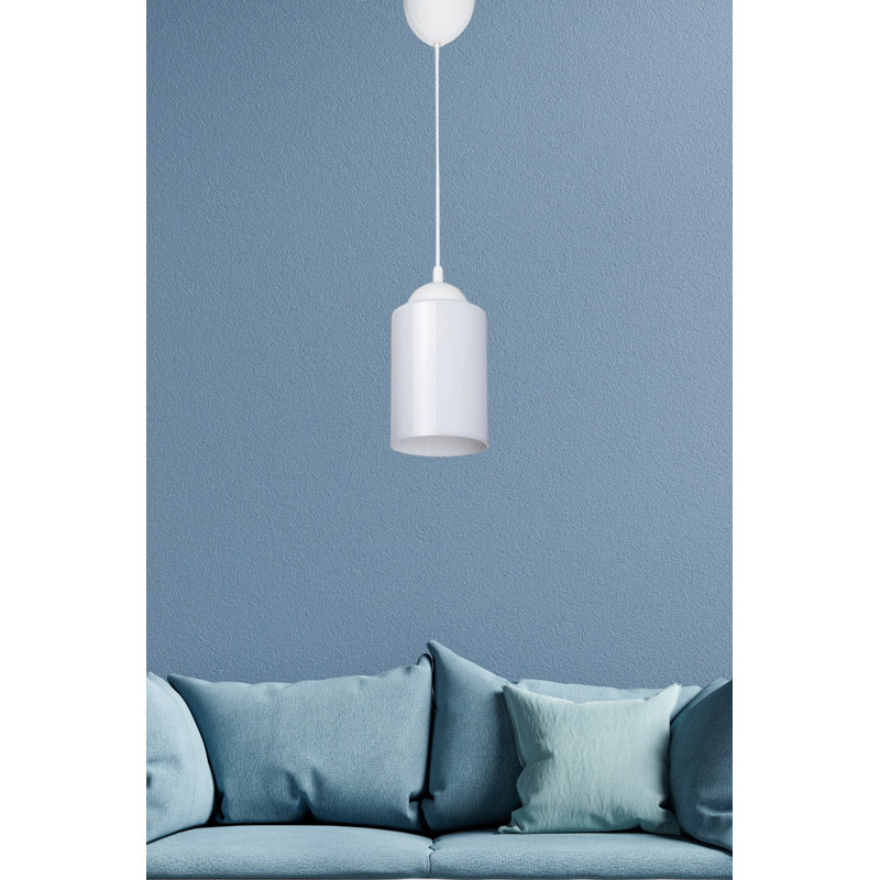 Lustre Elegant Isinglass, finition blanche, 23,6 po x 6,3 po | 1 x douille E27, 40 W maximum | Certifié IP22, parfait pour les salles à manger et les salons | Conception étonnante, fabrication durable, ampoule non incluse