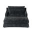Canapé-lit en chenille, canapé Cama de 59,5 pouces, canapé-lit, canapé causeuse, canapé décontracté avec surface texturée et deux coussins, convient au salon, noir-129386740