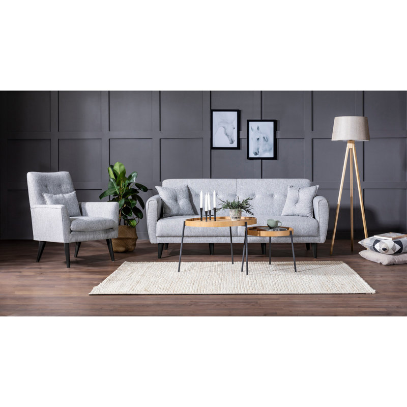 Canapé-lit tapissier Sky, 100 % polyester gris