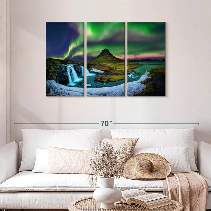 Alvord Kirkjufell Northern Lights, H 28 po x l 45 po