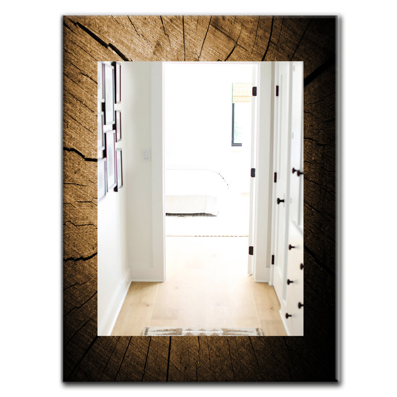 Miroir de salle de bain/meuble-lavabo en bois curve, H 39,4 po x l 29,5 po